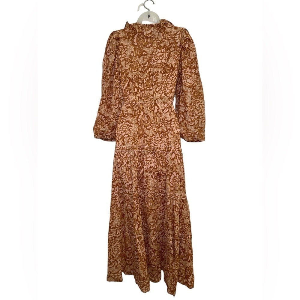 House of Harlow 1960 Aditi Wrap Maxi Dress Nude Floral Size Small - Picture 3 of 6